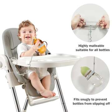 RTMOK Toy Straps for Baby, Silicone Setpacifier Clip,Applies to Car Seat Toy,Teether Toy,High Chair,Stroller Accessories,Baby Toy Clips,Cribs,Rocking Chair