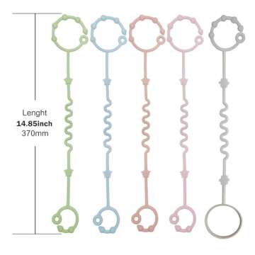 RTMOK Toy Straps for Baby, Silicone Setpacifier Clip,Applies to Car Seat Toy,Teether Toy,High Chair,Stroller Accessories,Baby Toy Clips,Cribs,Rocking Chair