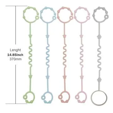RTMOK Toy Straps for Baby, Silicone Setpacifier Clip,Applies to Car Seat Toy,Teether Toy,High Chair,Stroller Accessories,Baby Toy Clips,Cribs,Rocking Chair