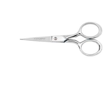 Fiskars 8" Stainless Steel Scissors and 4" Forged Embroidery Scissors Bundle for Arts, Crafts, and Sewing
