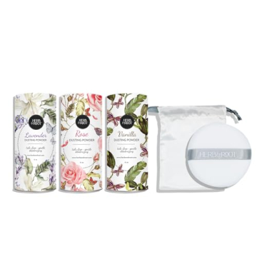 Luxury Herb & Root Body Powder Gift Set - Talc-Free, 3 Scents