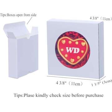 Elegant RomanticBaking Valentine Cookie Boxes 100 Pack