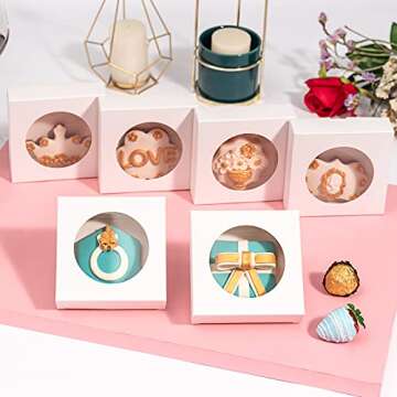 Elegant RomanticBaking Valentine Cookie Boxes 100 Pack