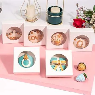 Elegant RomanticBaking Valentine Cookie Boxes 100 Pack