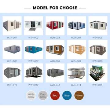 Romoxa Portable Prefabricated Tiny Home - Ideal for Hotel Office Shop! Mobile Container House with Modular Design Structure for Villa, Warehouse and Workshop 20ftx20ft—5850 * 6300 * 2530mm -WZH-007