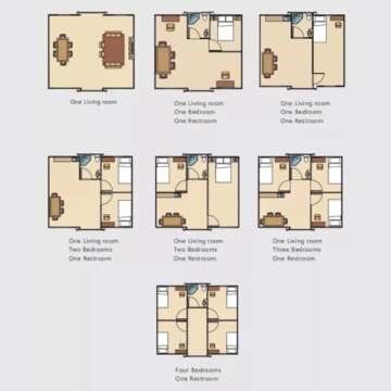 Romoxa Portable Prefabricated Tiny Home - Ideal for Hotel Office Shop! Mobile Container House with Modular Design Structure for Villa, Warehouse and Workshop 20ftx20ft—5850 * 6300 * 2530mm -WZH-007