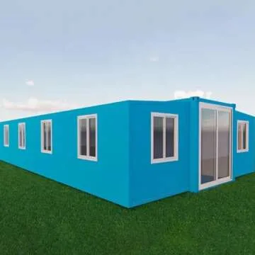 Romoxa Portable Prefabricated Tiny Home - Ideal for Hotel Office Shop! Mobile Container House with Modular Design Structure for Villa, Warehouse and Workshop 20ftx20ft—5850 * 6300 * 2530mm -WZH-007