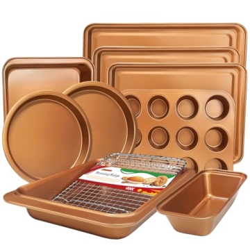 Professional 10-Piece Nonstick Bakeware Set - Durable & Dishwasher Safe