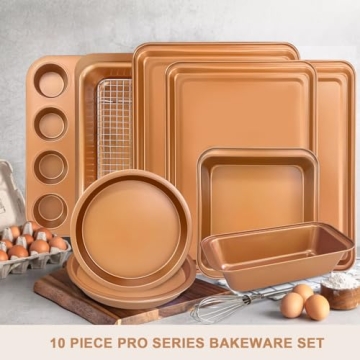 10-Piece Nonstick Bakeware Set - Durable & Dishwasher Safe