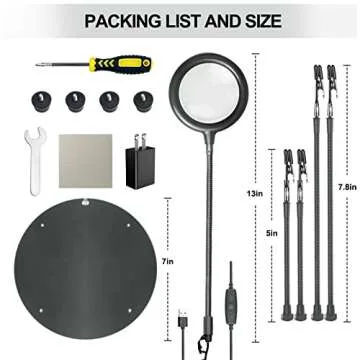 XYK Helping Hands Soldering Station with 3X Magnifying Glass with light, 4 Flexible Helping Hand Arms Magnifier and Third Hand Soldering Tool for Electronic Repair Soldering Jewelry Crafts