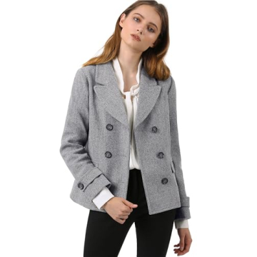 Allegra K Women's Notched Lapel Pea Coat for Every Occasion