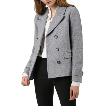 Allegra K Women's Notched Lapel Pea Coat for Every Occasion