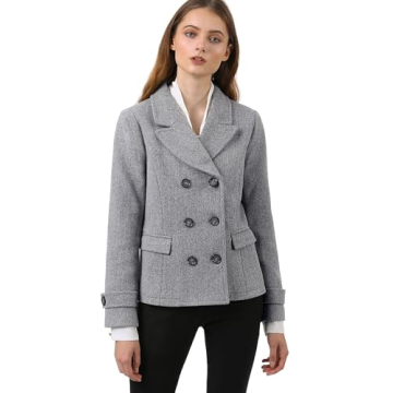 Allegra K Women's Notched Lapel Pea Coat for Every Occasion