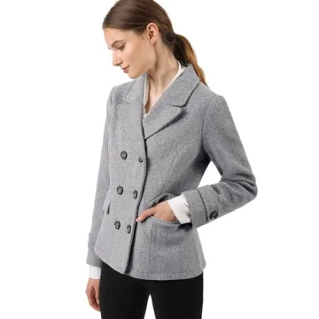 Allegra K Women's Notched Lapel Pea Coat for Every Occasion