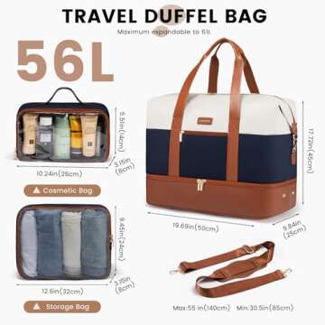 LOVEVOOK Weekender Bag, Stylish Large Travel Duffel