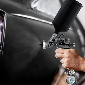 Master Elite Performance PRO-88 Series HVLP Spray Gun Ultimate Kit with 3 Fluid Tip Sets 1.3, 1.4 and 1.8mm and Air Pressure Regulator Gauge, MPS Cup Adapter - Automotive Basecoats, Clearcoats