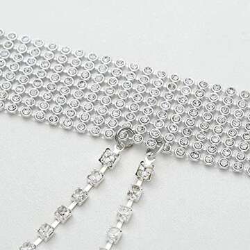 Victray Belly Waist Chain for Women Glitter Crystal Body Chains Rhinestone Fashion Waist Jewelry (Silver)