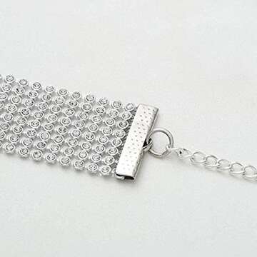 Victray Belly Waist Chain for Women Glitter Crystal Body Chains Rhinestone Fashion Waist Jewelry (Silver)