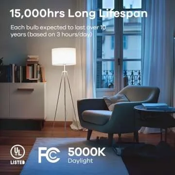 Linkind A19 LED Light Bulbs Dimmable 12-Pack 5000K Daylight