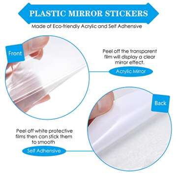 30 Pcs Living Room Wall Decor Home Mirror Wall Stickers Letter Signs DIY Acrylic Mirror Decals 3D Wa...