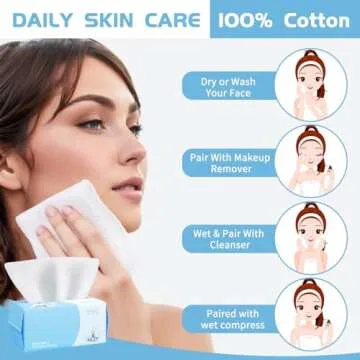 100 Count Cotton Facial Dry Wipes for Gentle Cleansing