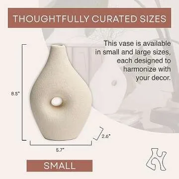 Villa Moda Silke Large Genie Decorative Modern Vase, Medium, White