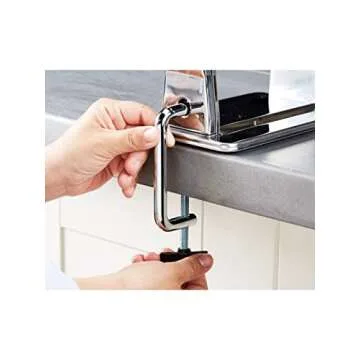 MZTOGR Pasta Maker Machine, Set of 6 Piece 150mm Steel Noodle Maker Machine with 9 Adjustable Thickness Settings, Includes Ravioli Maker Attachment, Pasta Drying Rack (MZ-150PR)