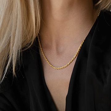 Kyerlyn Gold Plated Rope Chain Necklace - Perfect Gift Idea