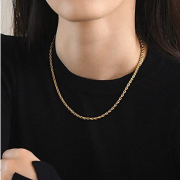 Kyerlyn Gold Plated Rope Chain Necklace - Perfect Gift Idea