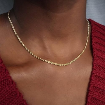 Kyerlyn Gold Plated Rope Chain Necklace - Perfect Gift Idea