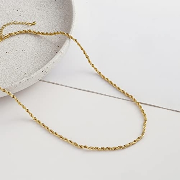 Kyerlyn Gold Plated Rope Chain Necklace - Perfect Gift Idea