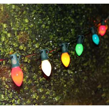 C7 LED String Lights - Vintage Multicolor 25Ft with 27 Bulbs