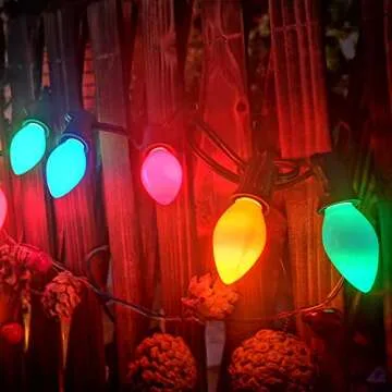C7 LED String Lights - Vintage Multicolor 25Ft with 27 Bulbs