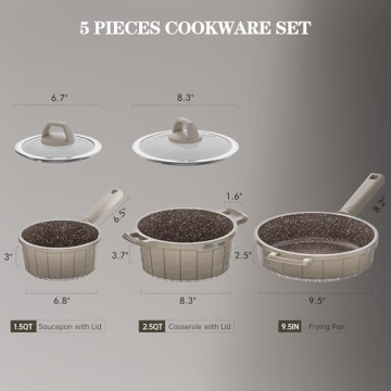 Nonstick Pots and Pans Set - Granite Induction Cookware