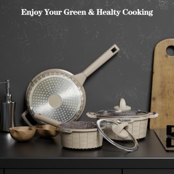 Nonstick Pots and Pans Set - Granite Induction Cookware