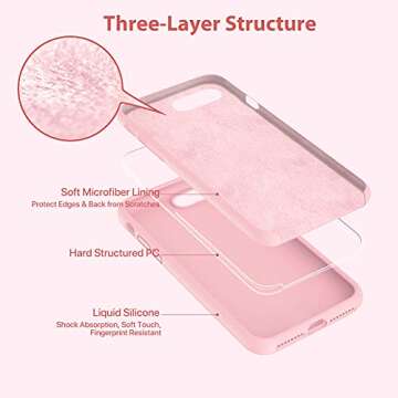 Miracase iPhone 8 Plus Case, iPhone 7 Plus Case, Shockproof Silicone Case with Full Body Protection, Anti-Scratch Microfiber Lining, Drop-protect Rubber phone Case for iPhone 7 Plus/iPhone 8 Plus 5.5"