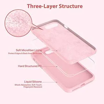Miracase iPhone 8 Plus Case, iPhone 7 Plus Case, Shockproof Silicone Case with Full Body Protection, Anti-Scratch Microfiber Lining, Drop-protect Rubber phone Case for iPhone 7 Plus/iPhone 8 Plus 5.5"