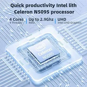 Naclud 15.6" Laptop 12GB DDR4 512GB SSD, FHD 1920X1080 Screen Laptop, High Performance Quad-Core Cel...