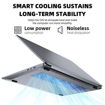 Naclud 15.6" Laptop 12GB DDR4 512GB SSD, FHD 1920X1080 Screen Laptop, High Performance Quad-Core Celeron N5095 Processors, Computers Laptop, 2.4G/5G WiFi, Bluetooth 4.2, Webcam(Gray)