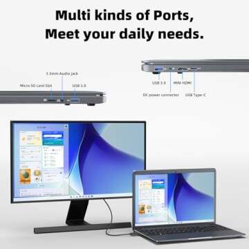 Naclud 15.6" Laptop 12GB DDR4 512GB SSD, FHD 1920X1080 Screen Laptop, High Performance Quad-Core Celeron N5095 Processors, Computers Laptop, 2.4G/5G WiFi, Bluetooth 4.2, Webcam(Gray)