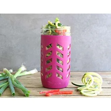 JarJackets Silicone Mason Jar Protector Sleeve - Fits 24oz (1.5 pint) Wide-Mouth Jars | Package of 4 (Multicolor)