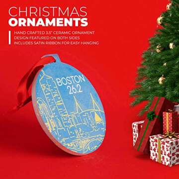 Running Ceramic Ornament | Boston 26.2 Christmas Ornament