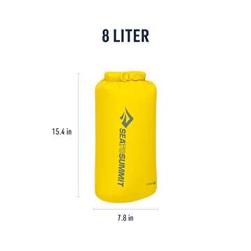 Sea to Summit Lightweight Dry Bag, Multi-Purpose Dry Storage, 8 Liter, Sulphur Yellow