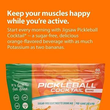 Jigsaw Health Pickleball Cocktail (60 Servings Packets, Orange)