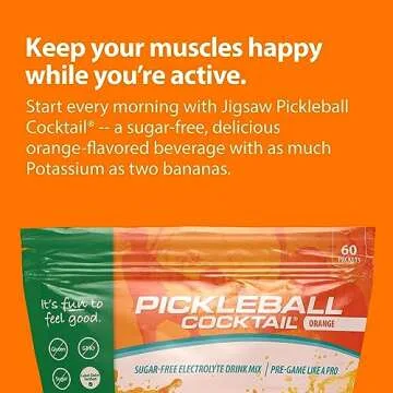 Jigsaw Health Pickleball Cocktail (60 Servings Packets, Orange)