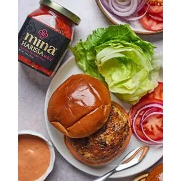 Mina Harissa Hot Sauce, Gourmet Moroccan Heat, Homestyle Spicy Red Chili Harissa Paste with Tangy Twist, 10 oz (Pack of 2) Harissa Sauce, Excite Your Senses with Mina's Harissa Seasoning