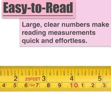 KURUI Pink Tape Measures Retractable 25Ft, Measuring Tape with Fractions, Easy Read Tape Measurer Inch/Metric Scale
