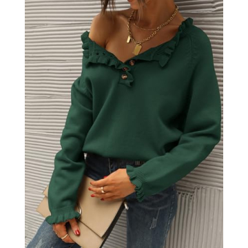 BTFBM Women's Sweater Stylish Knitted Pullover Tops