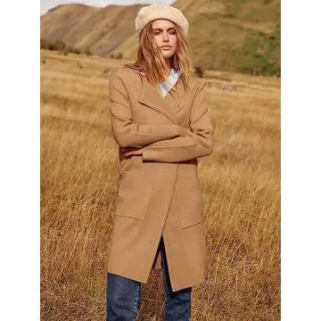 ANRABESS Women's Open Front Knit Lightweight Cardigan Casual Long Coatigan Sweater Lady Jacket Coat 2025 Fall Outerwear Light Brown Small