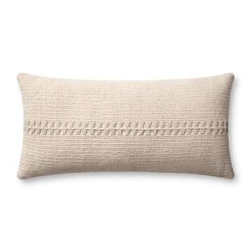 Loloi Harvey Pillow, 12'' x 27'' Cover w/Down, Ivory